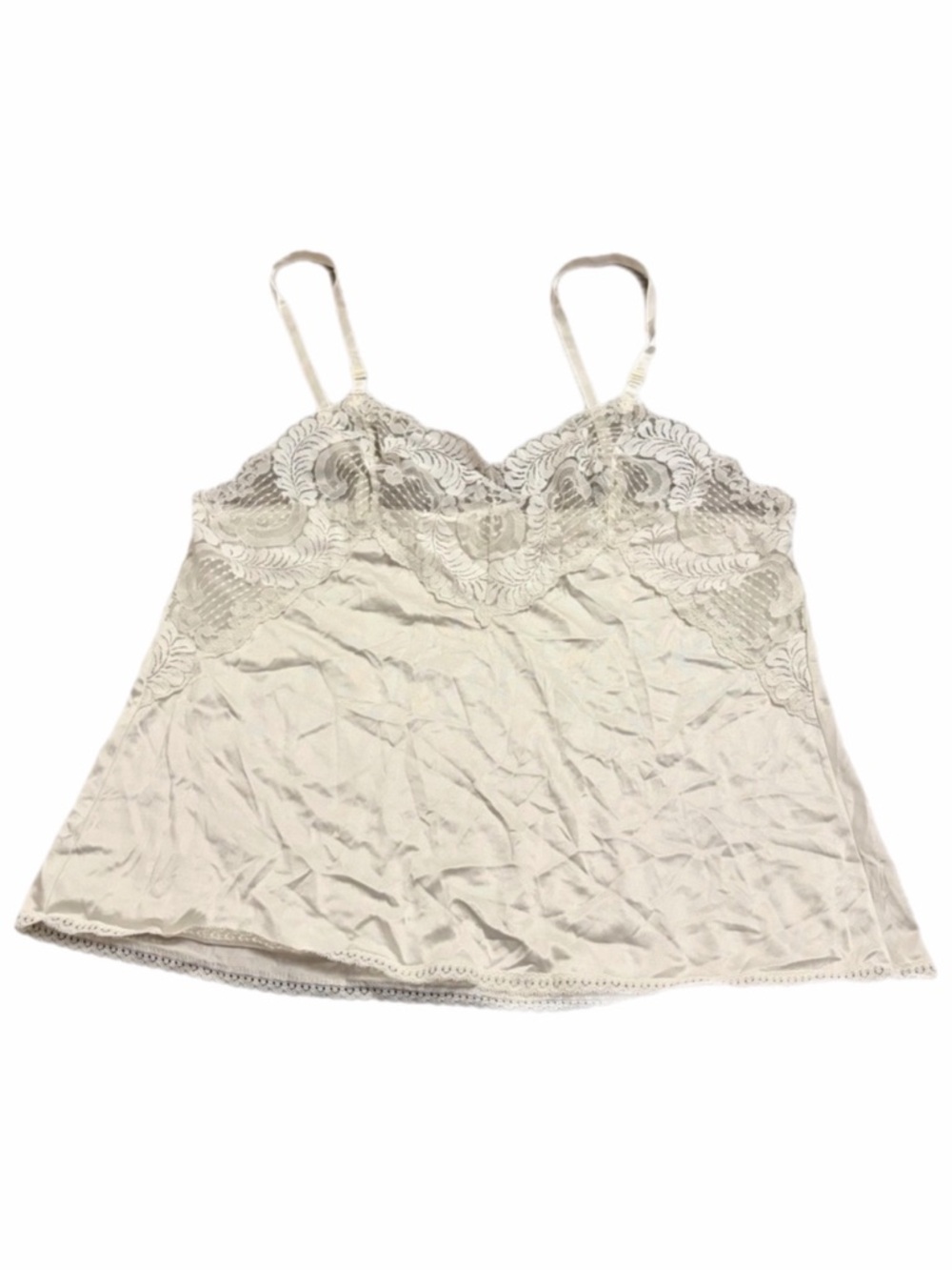 70s/80s American Vintage Applause Silky Intricate Lace Bust Camisole (Ivory) S/M